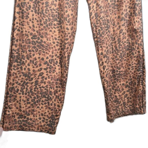 Aerie Leopard Print Flannel Pajama Pant Size Medium Long Casual Comfy Cozy Chic - Picture 14 of 16
